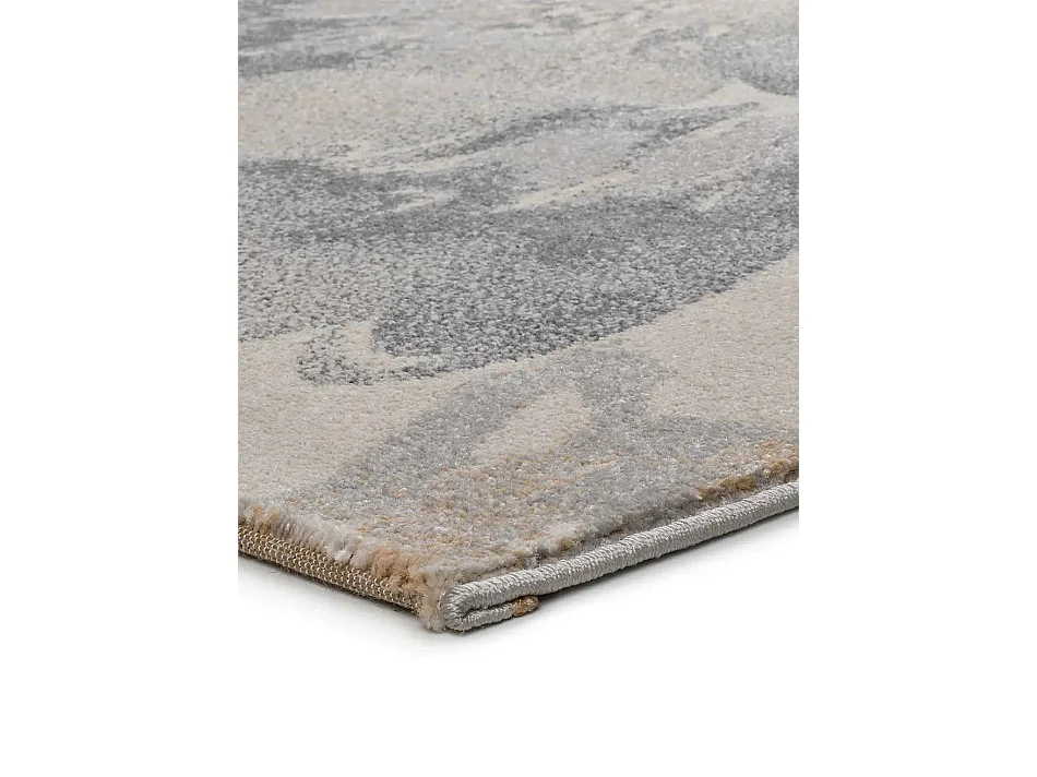 Tapis intérieur - motifs floraux - gris / beige - 140 x 200 cm - FLORES SUNSET