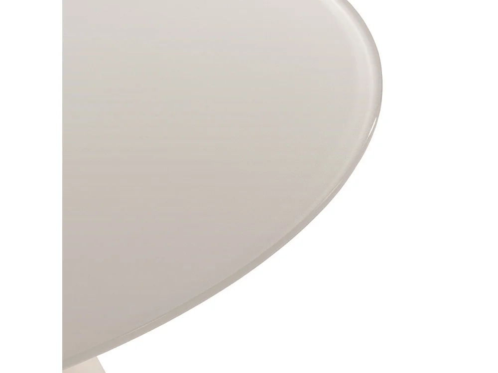 Celeste - Table à manger 4 personnes ronde en verre trempé et métal ø120cm - Beige