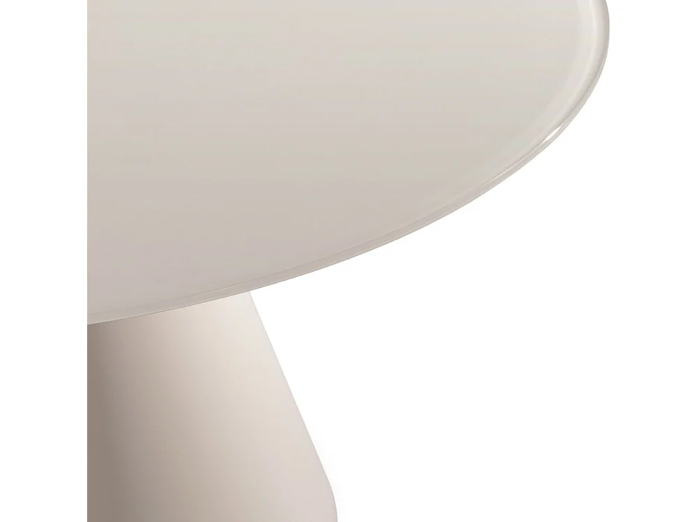 Celeste - Table à manger 4 personnes ronde en verre trempé et métal ø120cm - Beige