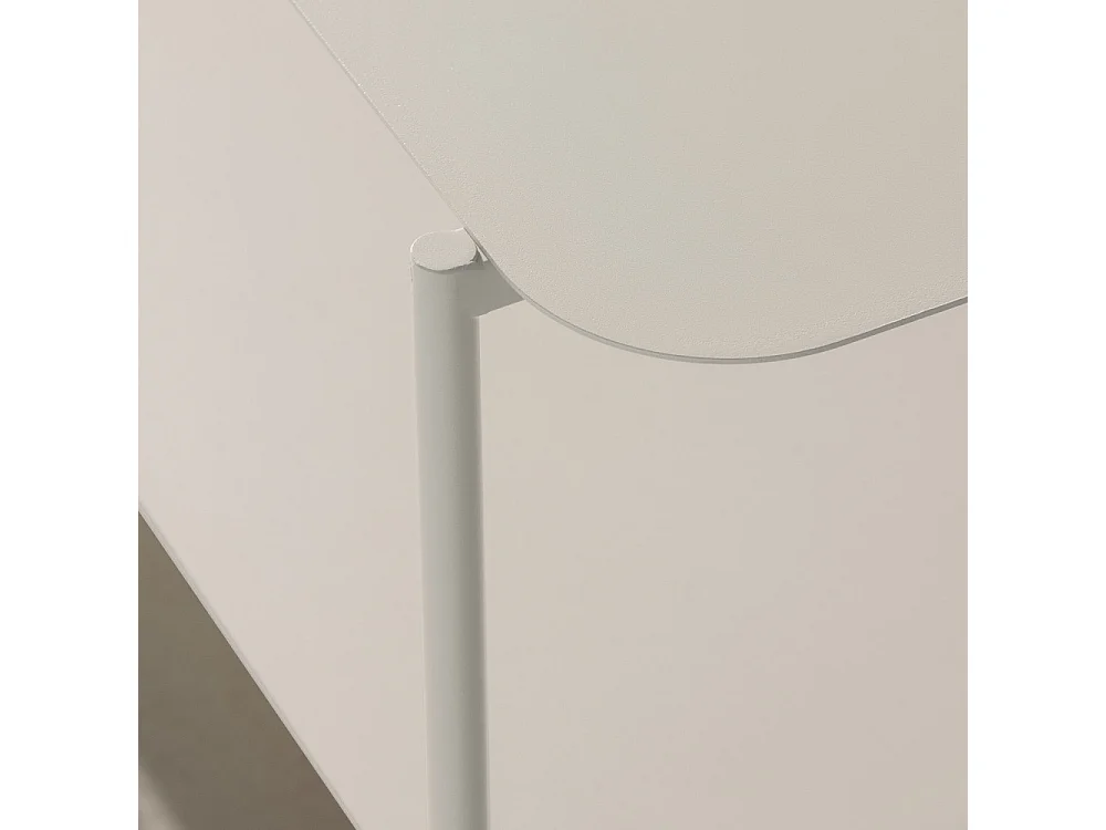 Judith - Table basse rectangulaire en métal à double plateau - Beige