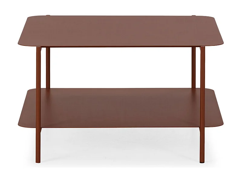 Judith - Table basse en métal à double plateau - Marron glacé