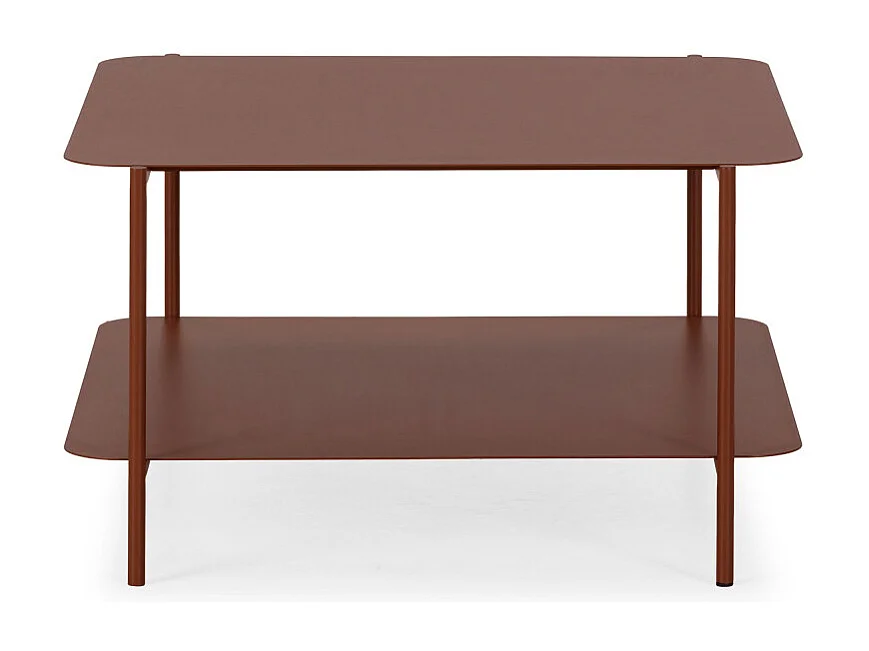 Judith - Table basse en métal à double plateau - Marron glacé