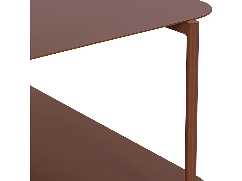Judith - Table basse en métal à double plateau - Marron glacé