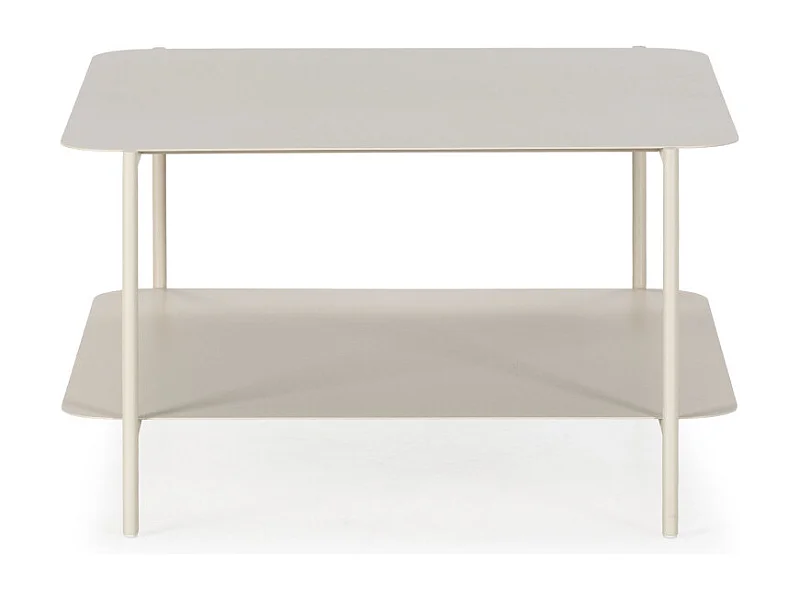 Judith - Table basse en métal à double plateau - Beige