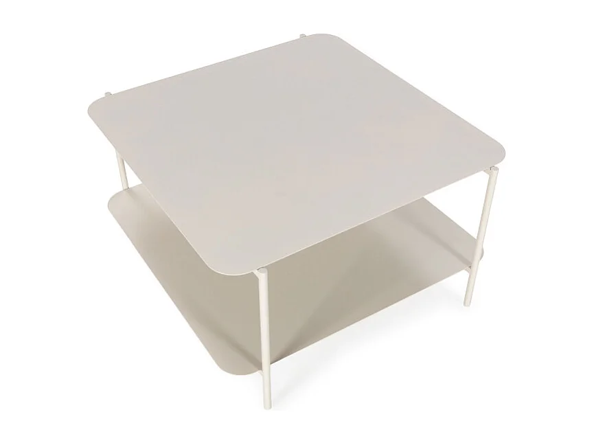 Judith - Table basse en métal à double plateau - Beige