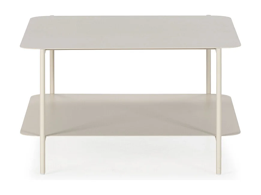 Judith - Table basse en métal à double plateau - Beige