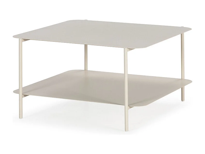 Judith - Table basse en métal à double plateau - Beige