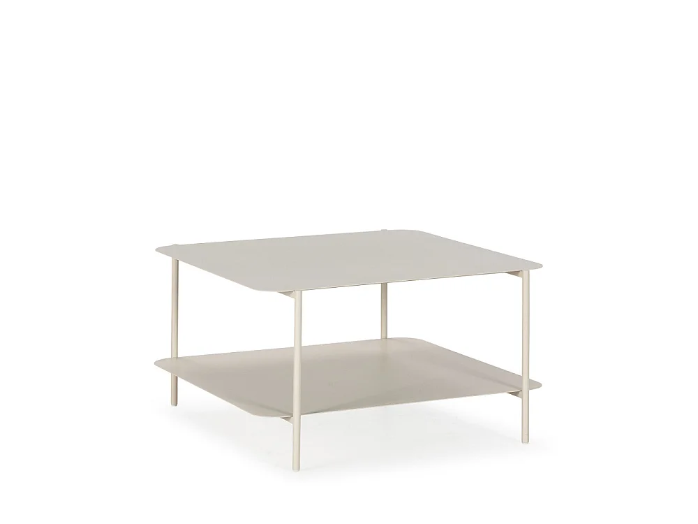 Judith - Table basse en métal à double plateau - Beige
