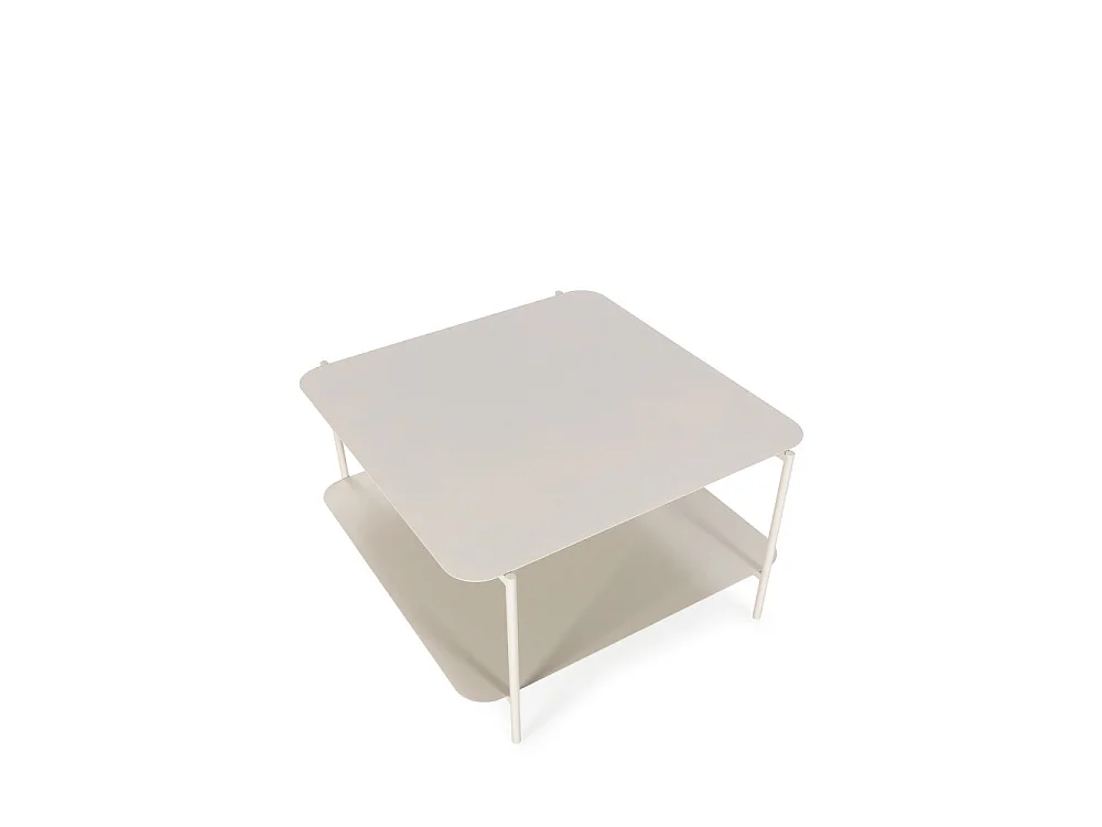 Judith - Table basse en métal à double plateau - Beige
