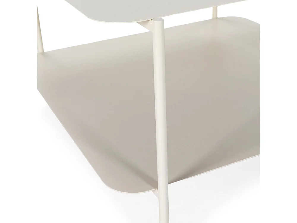 Judith - Table basse en métal à double plateau - Beige
