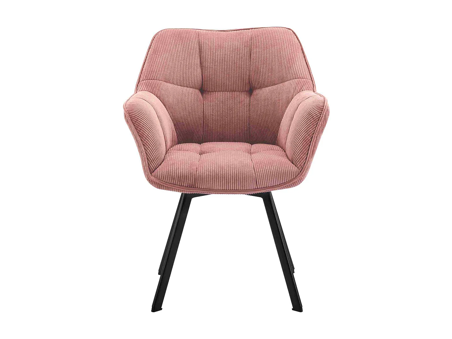 Lot de 2  chaises avec accoudoirs - Cordon - Rose - Jordi