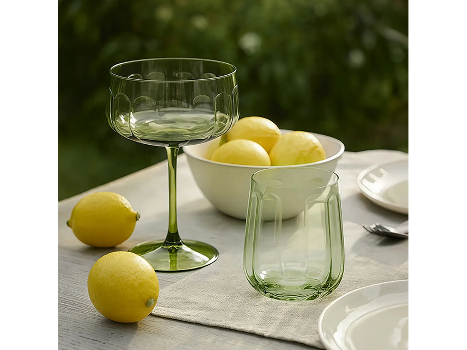 Novastyl - Lot De 4 Coupes Riviera 36.5cl En Verre Vert