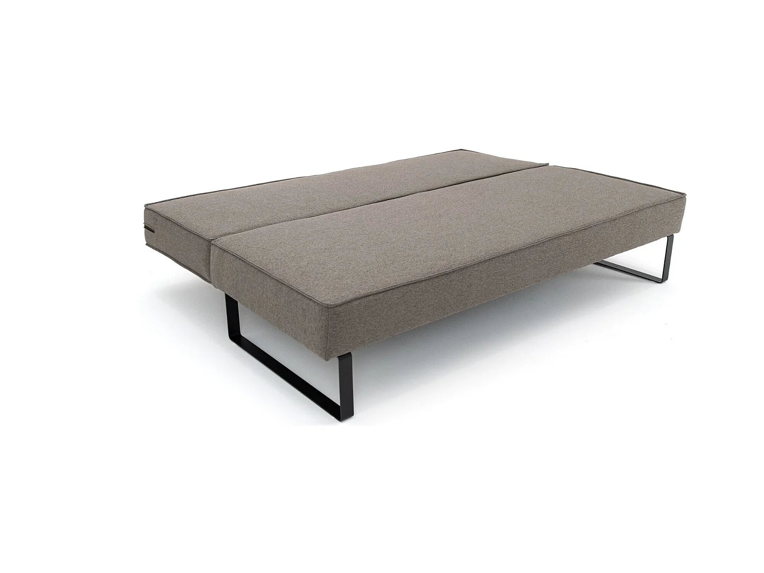 Divano letto NOMI con contenitore e funzione letto, tessuto Faro, marrone chiaro