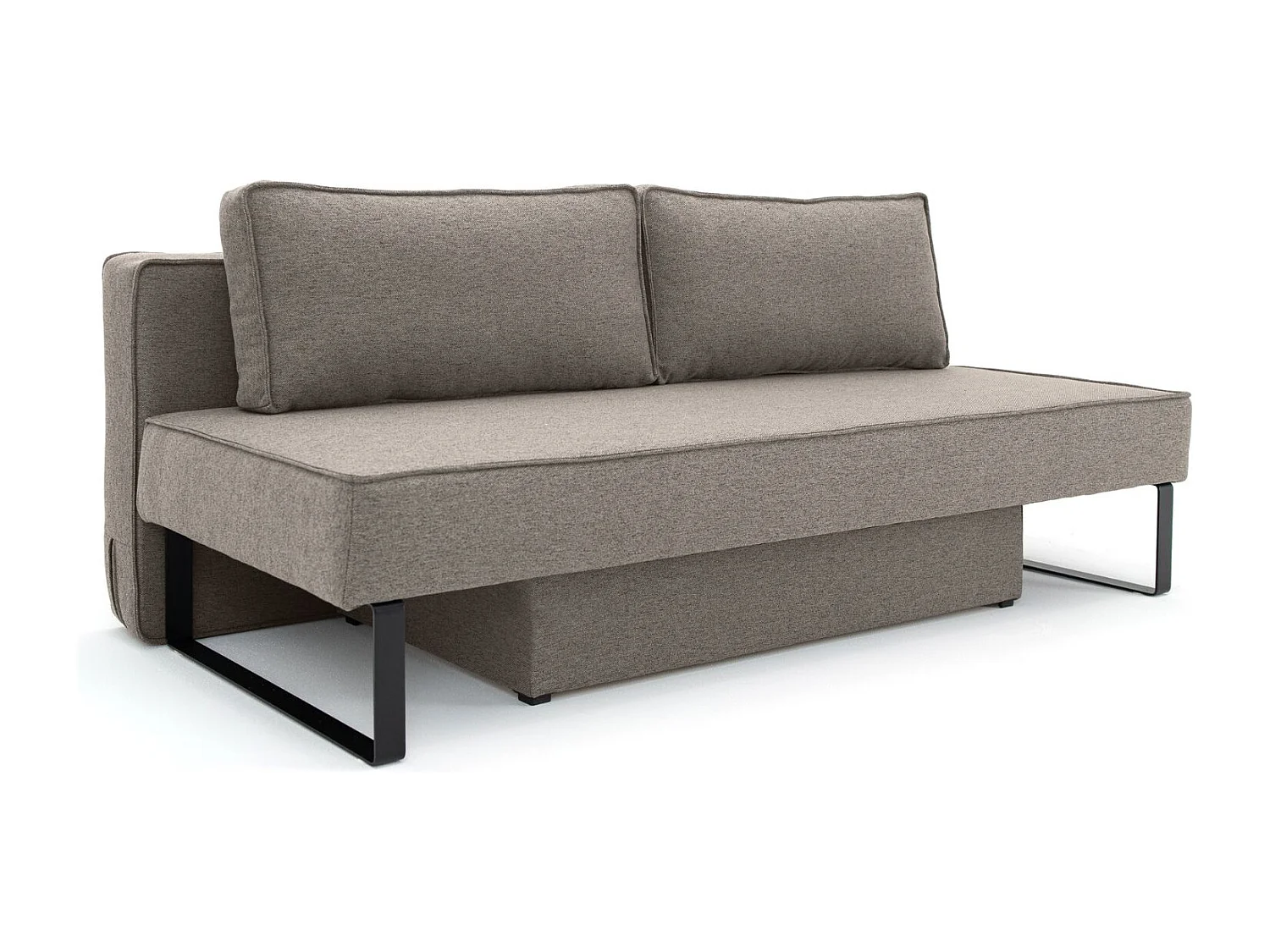 Canapé-lit NOMI avec rangement et fonction couchage, tissu Faro, marron clair