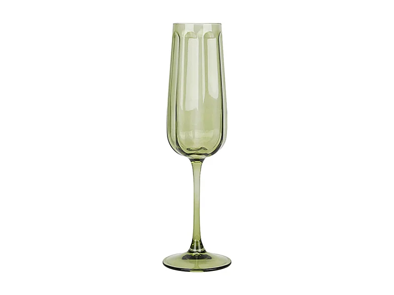 Novastyl - Lot De 4 Flutes Riviera 24cl En Verre Vert