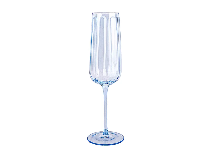 Novastyl - Lot De 4 Flutes Riviera 24cl En Verre Bleu