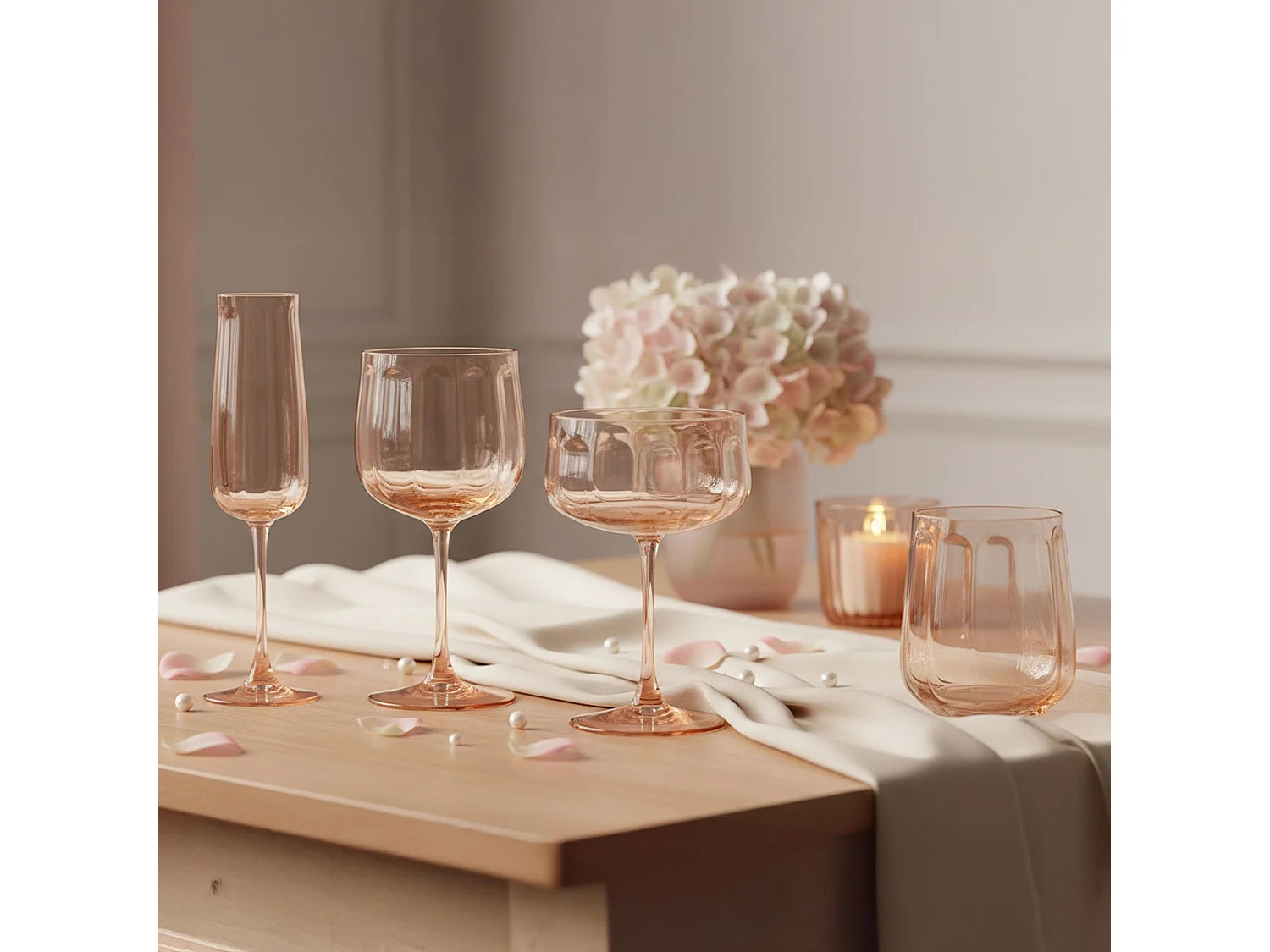 Novastyl - Lot De 4 Flutes Riviera 24cl En Verre Orange
