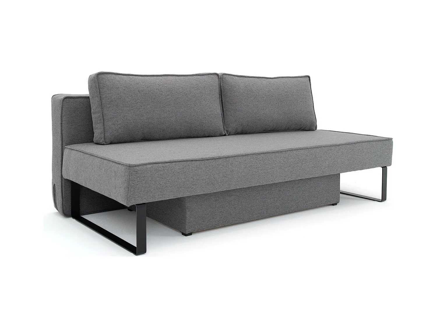 Schlafsofa mit bettkasten und schlaffunktion NOMI, Stoff Faro, Dunkelgrau