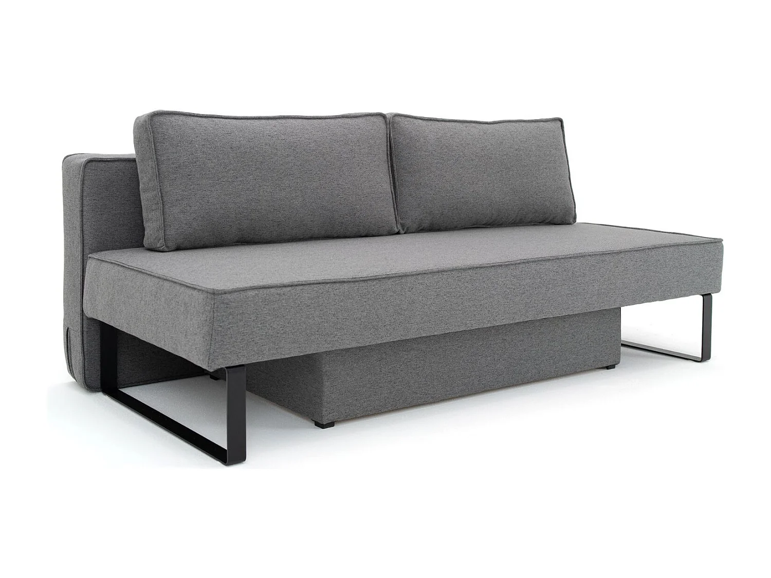 Canapé-lit NOMI avec rangement et fonction couchage, tissu Faro, gris foncé