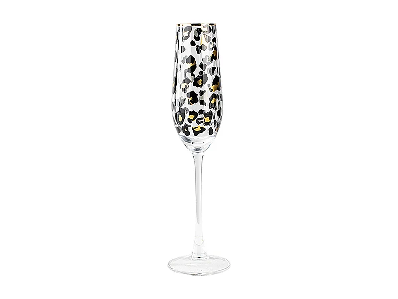Novastyl - Lot De 4 Flutes Leopard 18cl En Verre