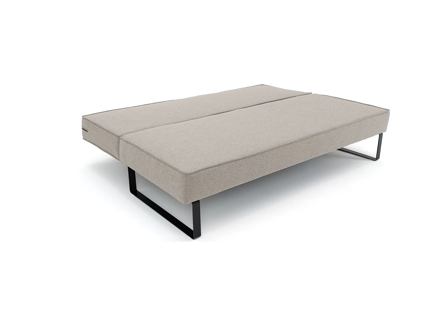 Divano letto NOMI con contenitore e funzione letto, tessuto Faro, grigio chiaro