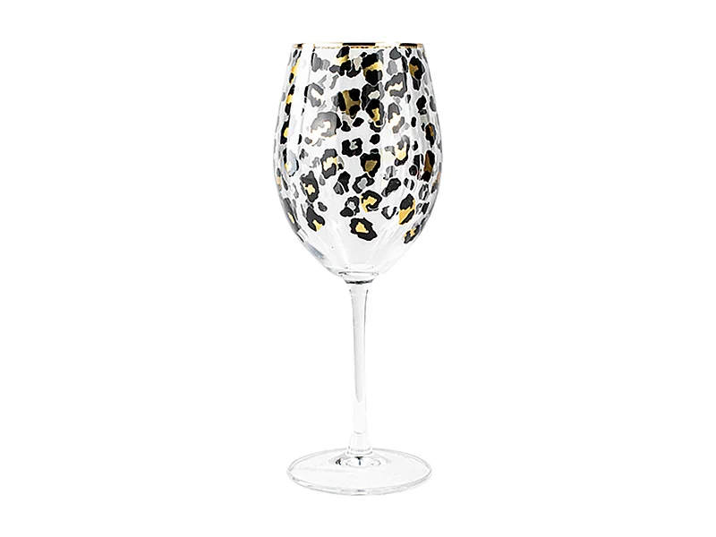 Novastyl - Lot De 4 Verres A Pied Leopard 27cl En Verre