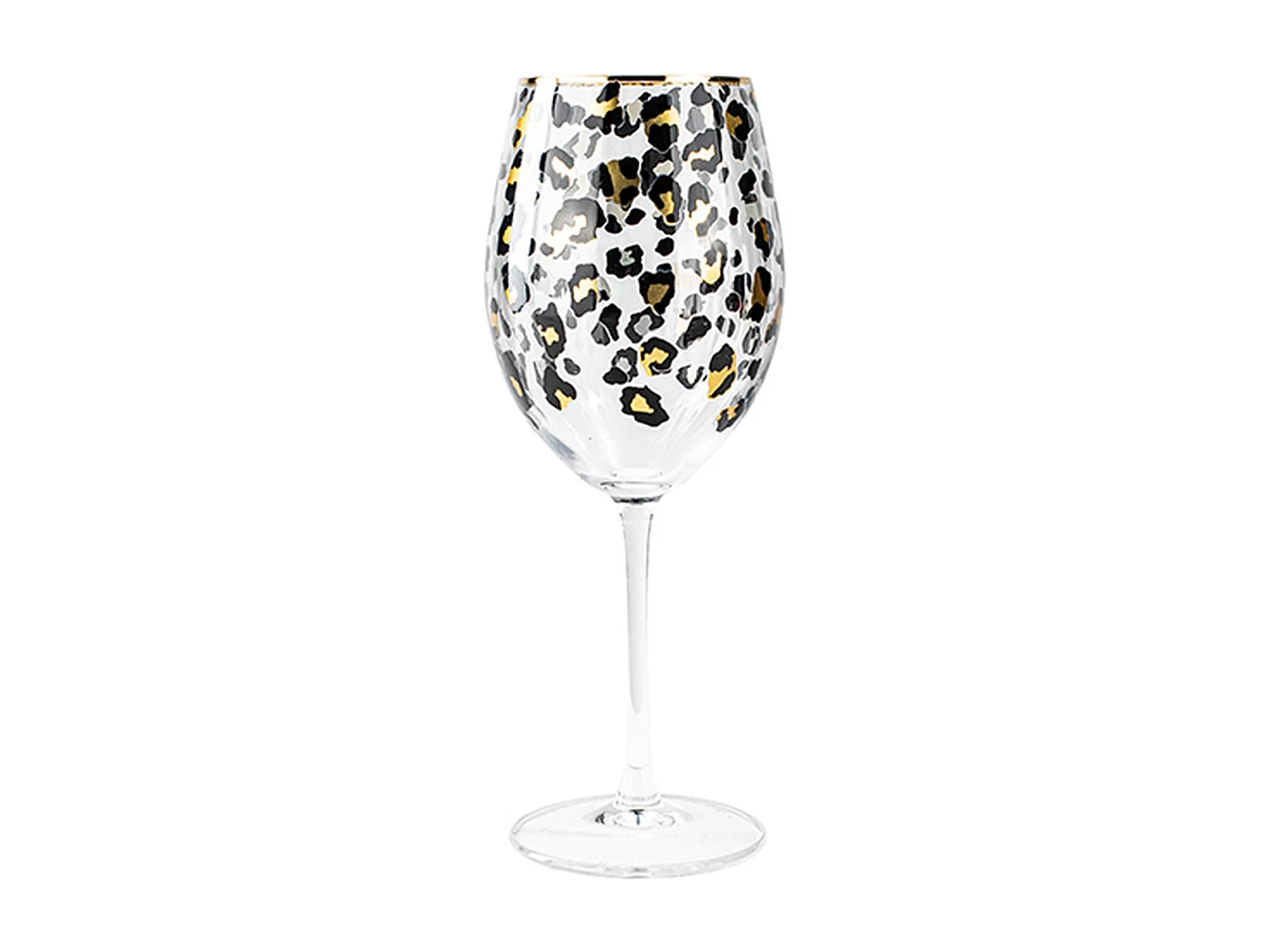 Novastyl - Lot De 4 Verres A Pied Leopard 27cl En Verre
