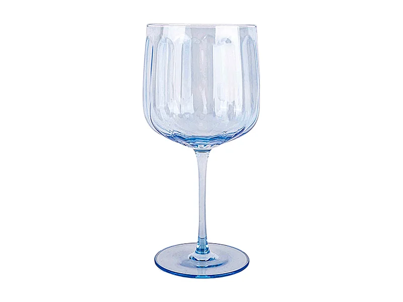 Novastyl - Lot De 4 Verres A Pied Riviera 49cl En Verre Bleu