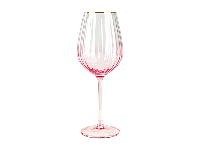 Novastyl - Lot De 4 Verres A Pied Gatsby 57.5cl En Verre Rose