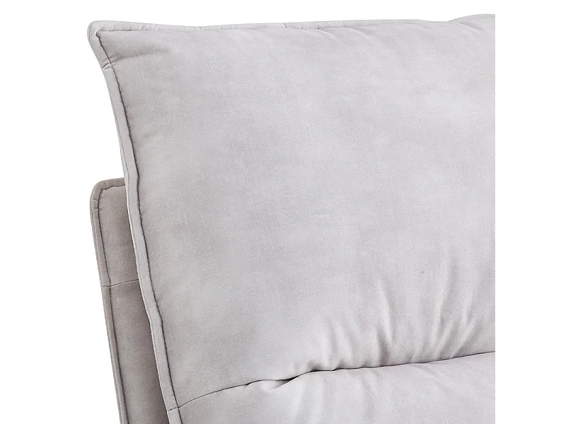 Fauteuil pivotant 360° tissu doux écru et pied en métal noir - HOLLY