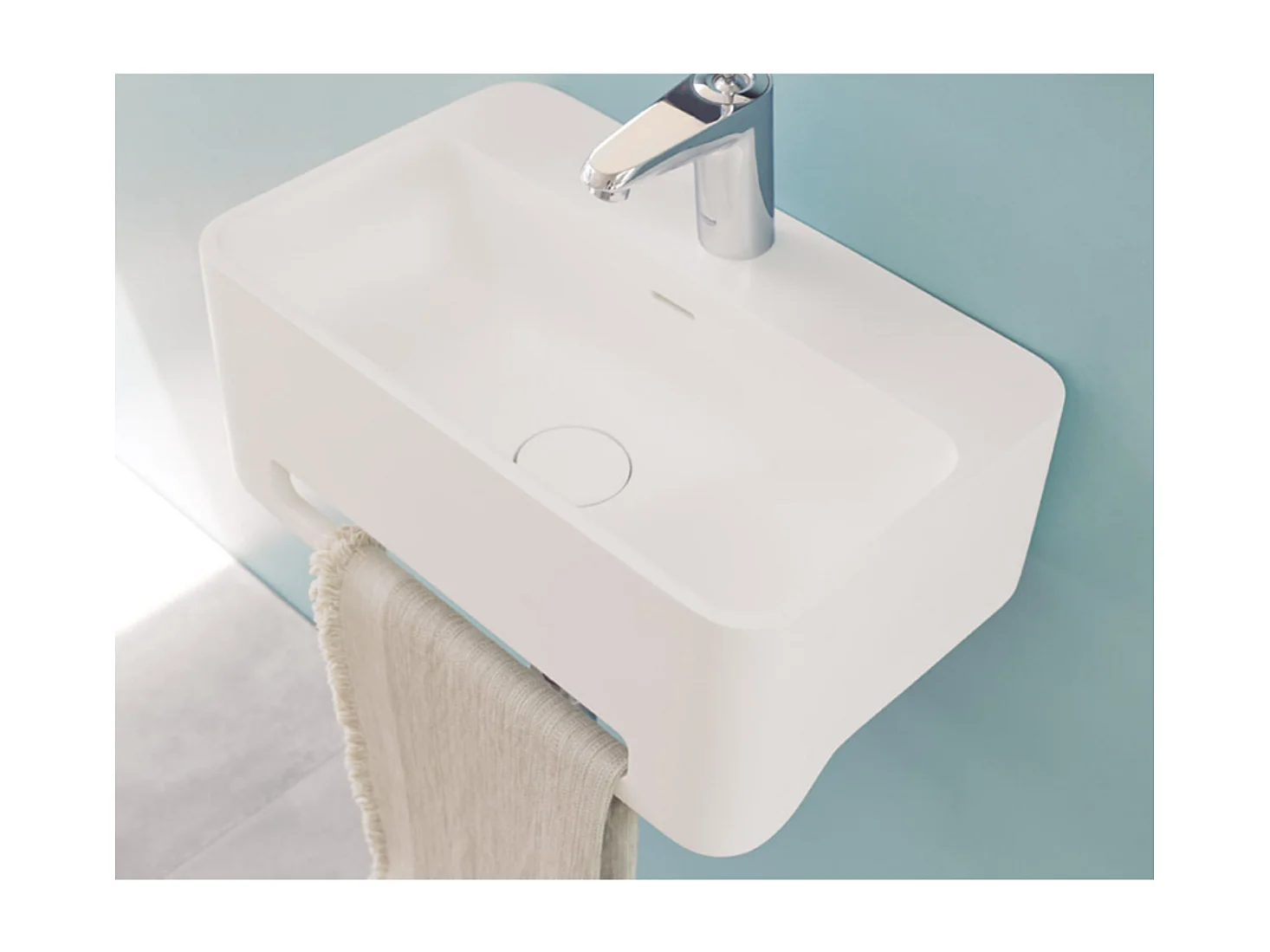 Lavabo suspendu design CORK 50 cm en sanydur
