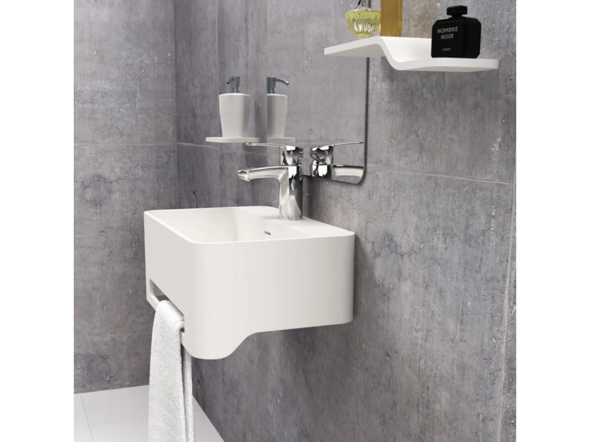 Lavabo suspendu design CORK 50 cm en sanydur