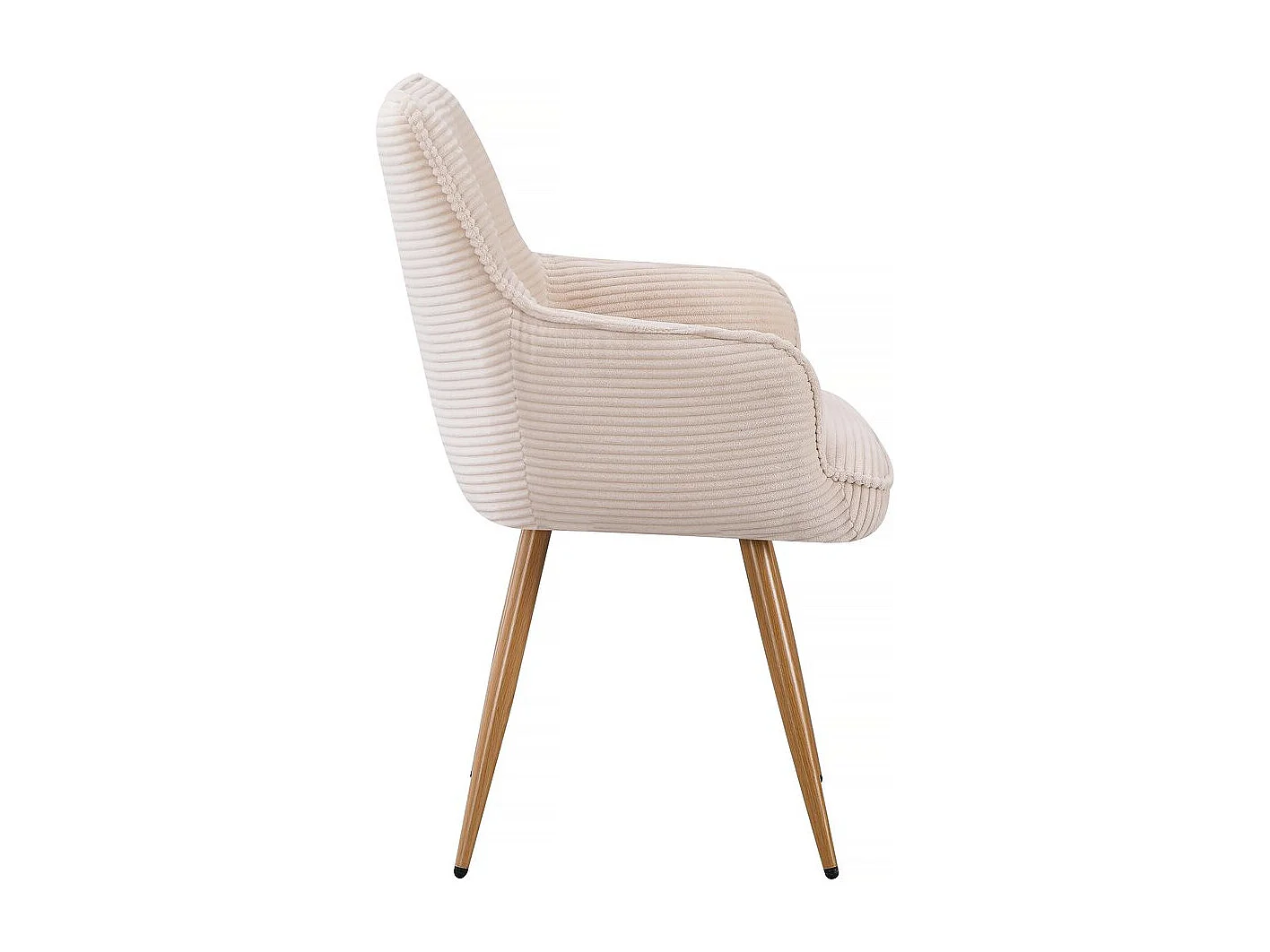 Lot de 2 chaises en velours côtelé  "Mayra" - 60 x 56 x 88 cm - Beige