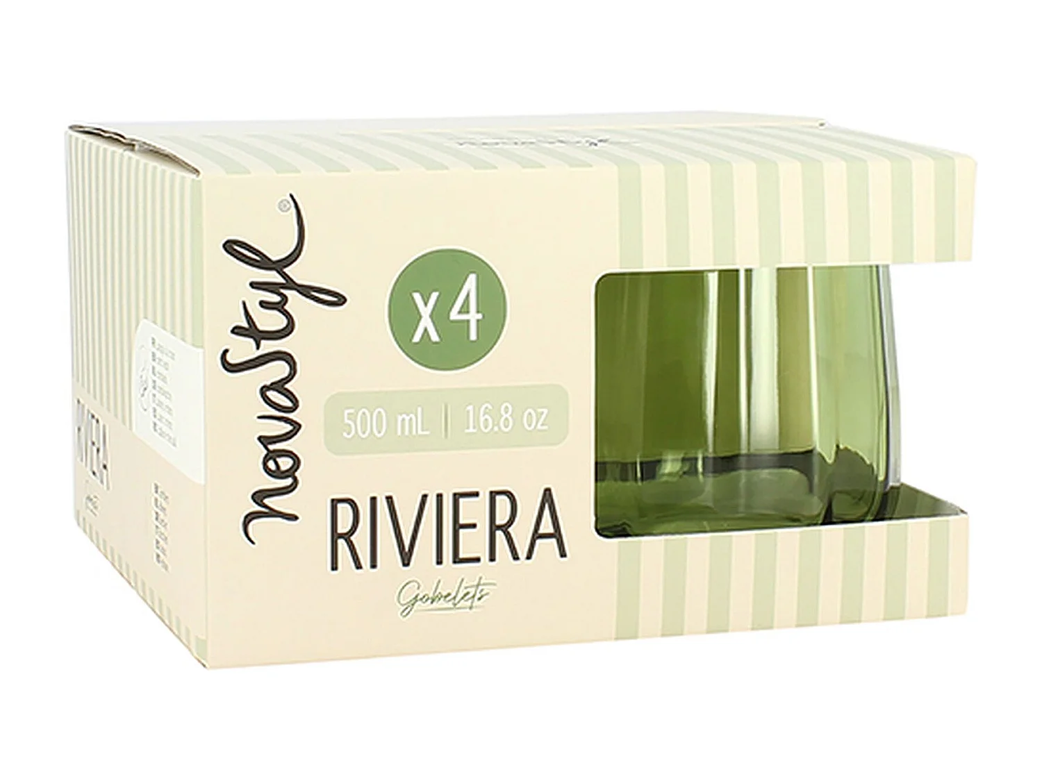 Novastyl - Lot De 4 Gobelets Riviera 52.5cl En Verre Vert