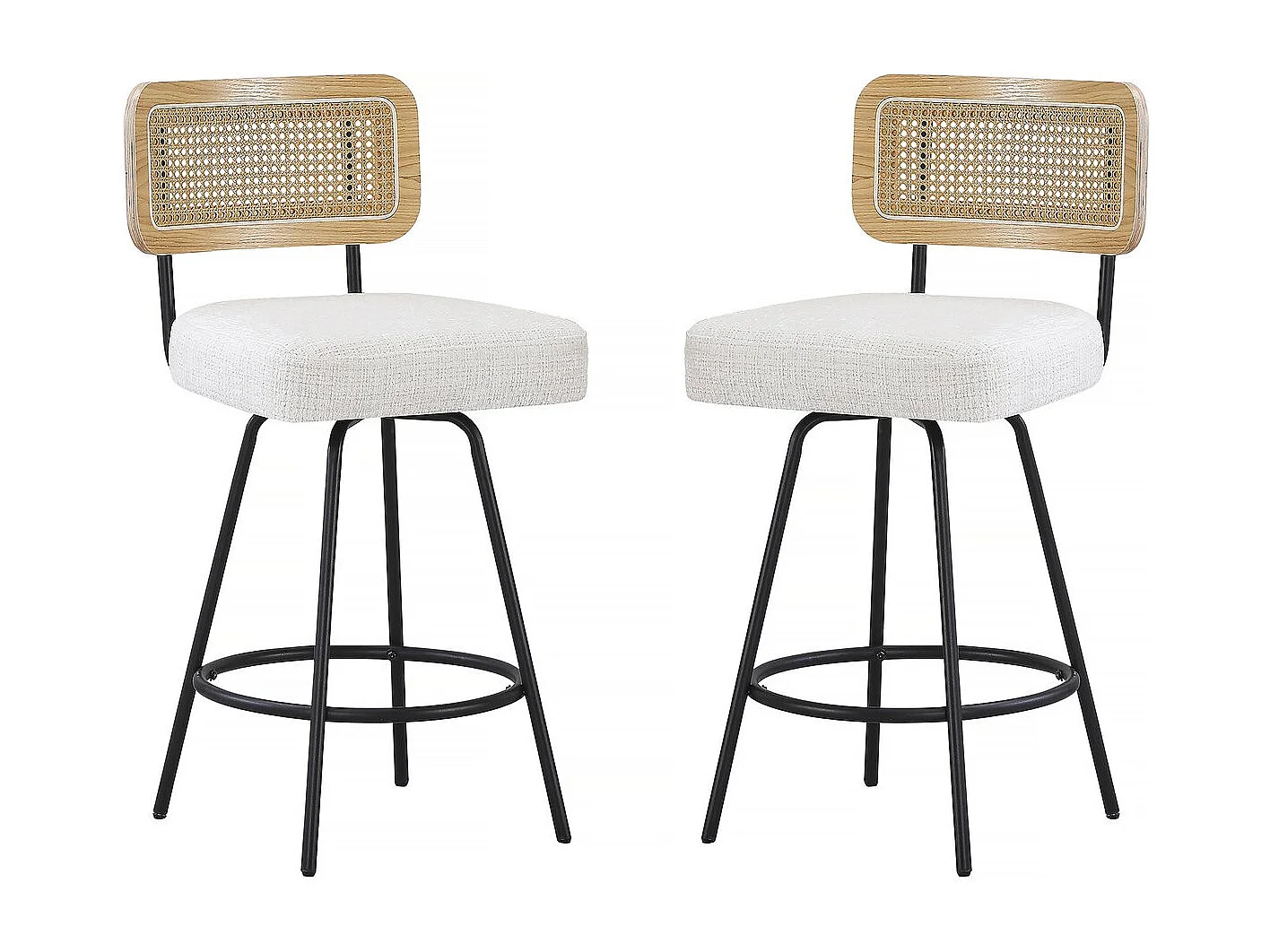 Set di 2 seggioloni in tessuto "Wilfried" - 51 x 44 x 95 cm - Beige