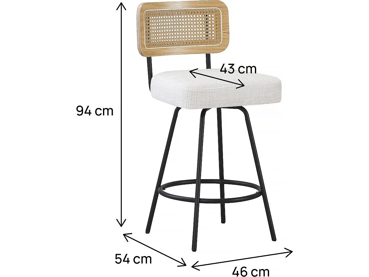 Set van 2 stoffen kinderstoelen "Wilfried" - 51 x 44 x 95 cm - Beige