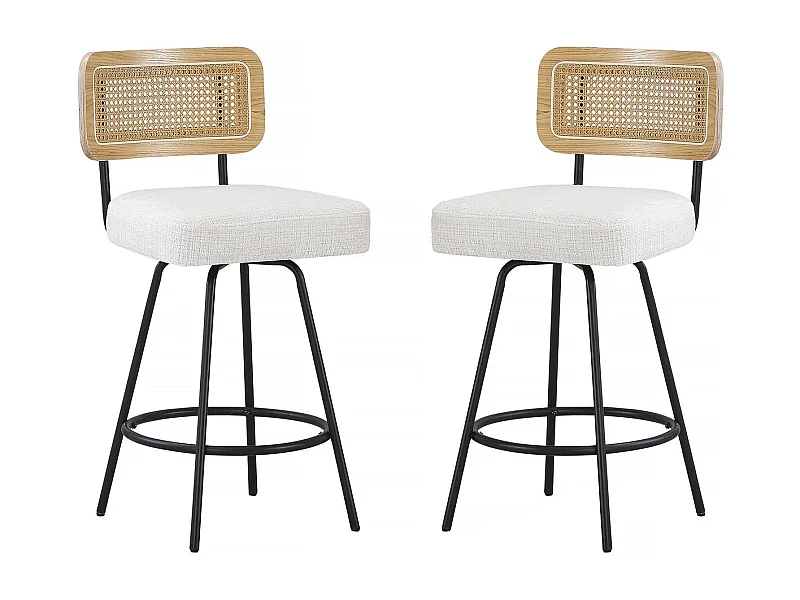 Set di 2 seggioloni in tessuto "Wilfried" - 51 x 44 x 95 cm - Beige