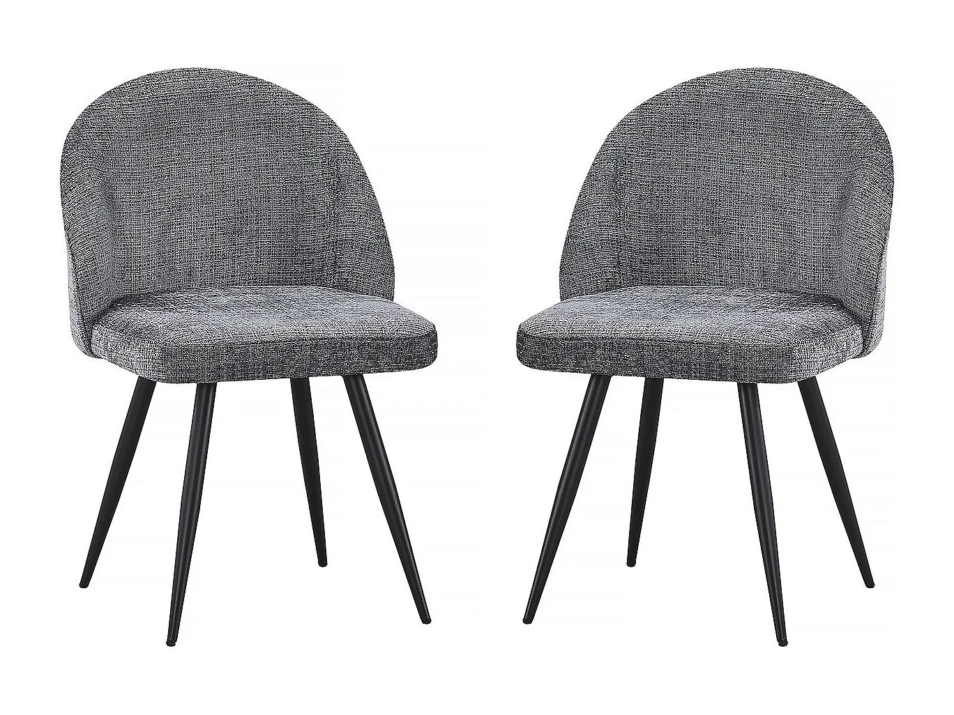 Lot de 2 chaises en tissu "Samuel" - 53 x 51 x 82 cm - Gris