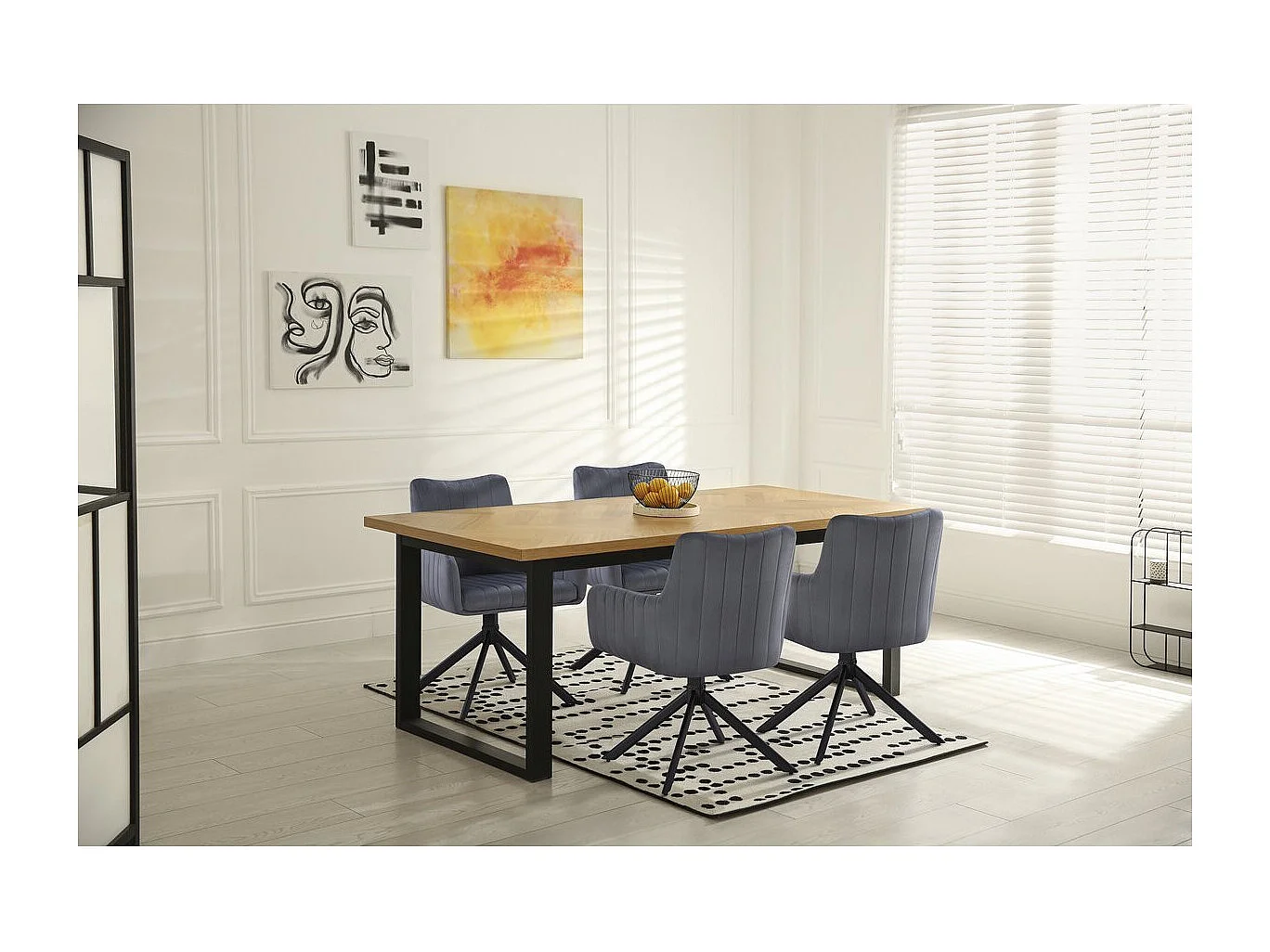 Lot de 2 chaises en tissu "Pharell" - 60 x 61 x 91 cm - Gris