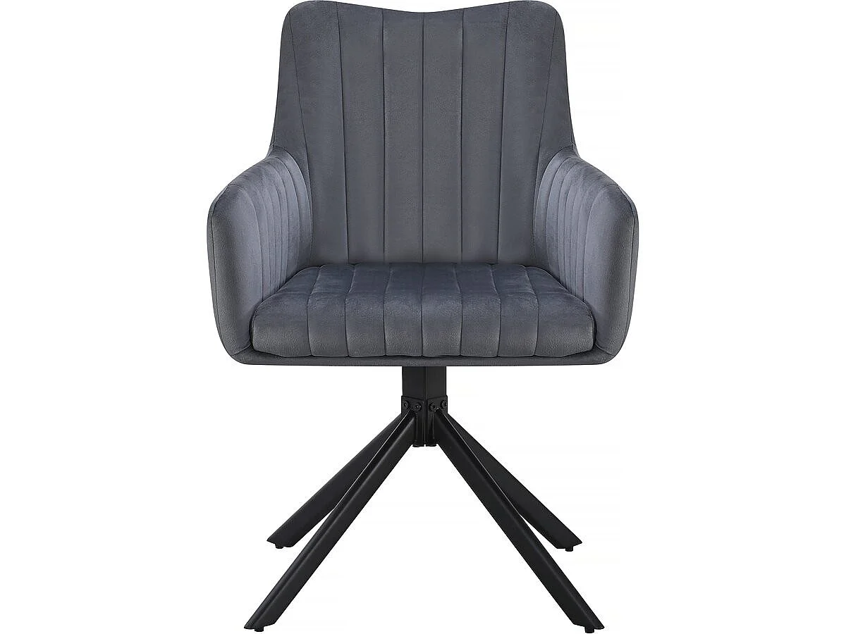 Set van 2 stoffen stoelen "Pharell" - 60 x 61 x 91 cm - Grijs