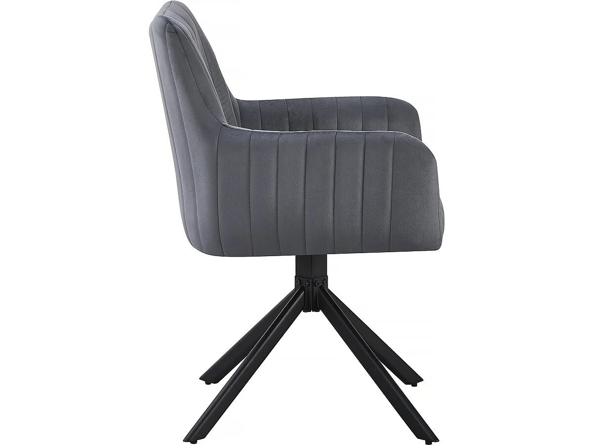 Set van 2 stoffen stoelen "Pharell" - 60 x 61 x 91 cm - Grijs
