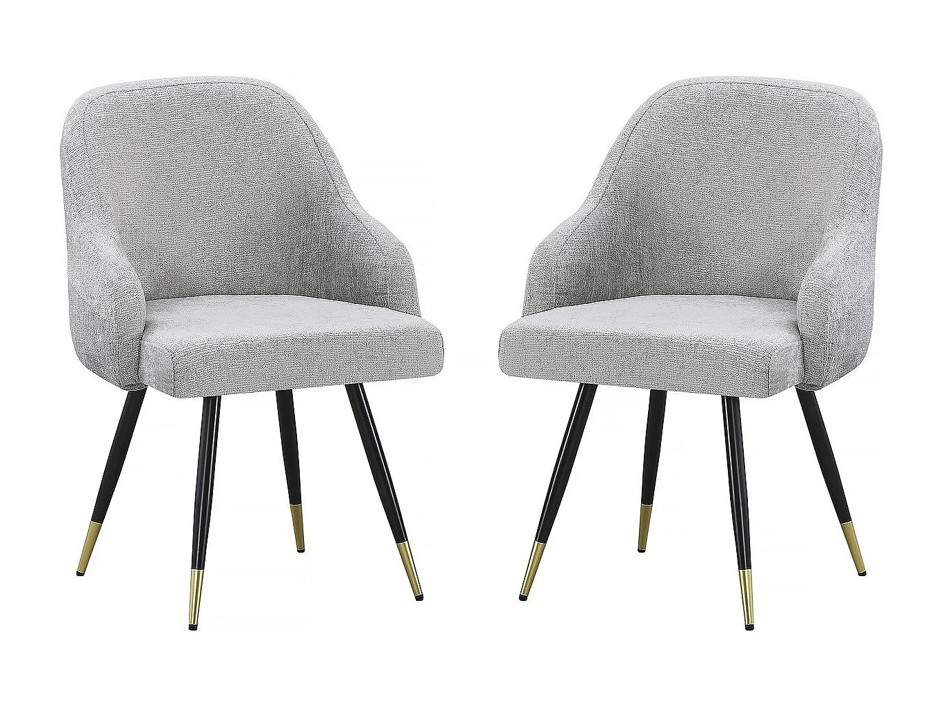 Lot de 2 chaises en tissu "Harmony" - 54 x 57 x 90 cm - Beige