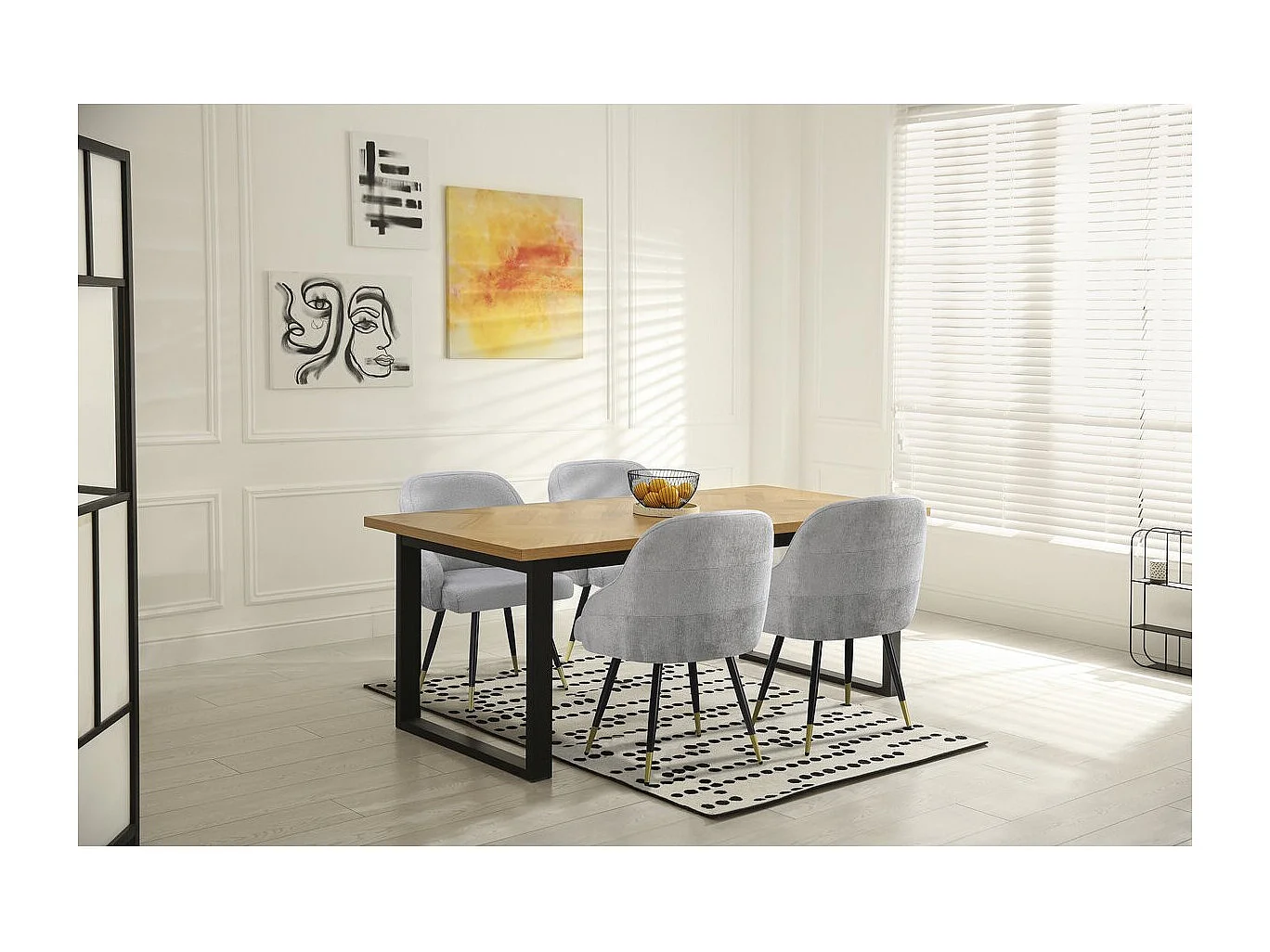 Lot de 2 chaises en tissu "Harmony" - 54 x 57 x 90 cm - Beige