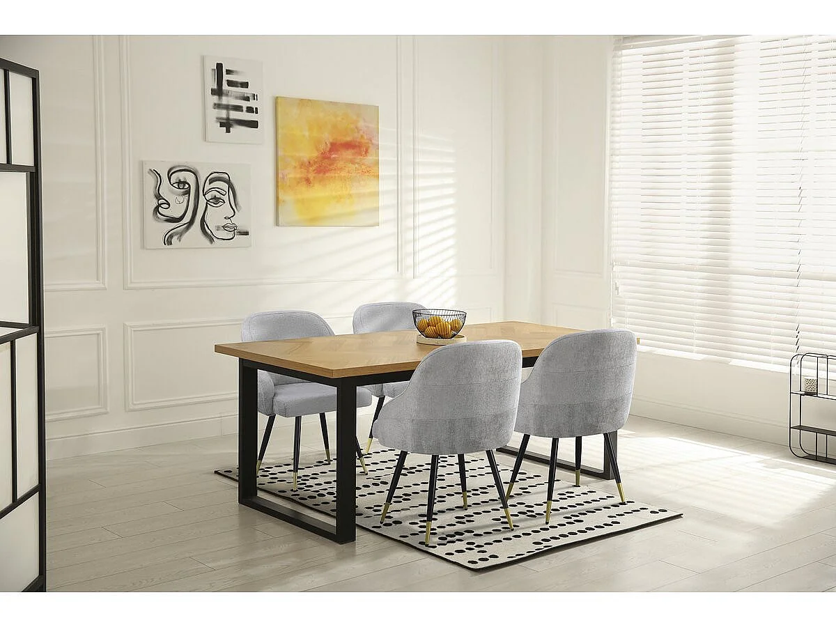 Lot de 2 chaises en tissu "Harmony" - 54 x 57 x 90 cm - Beige