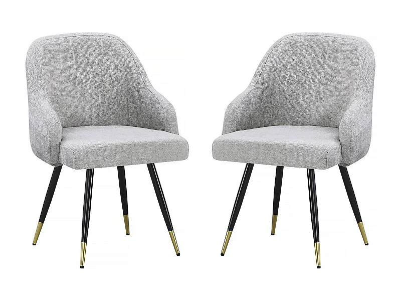 Lot de 2 chaises en tissu "Harmony" - 54 x 57 x 90 cm - Beige