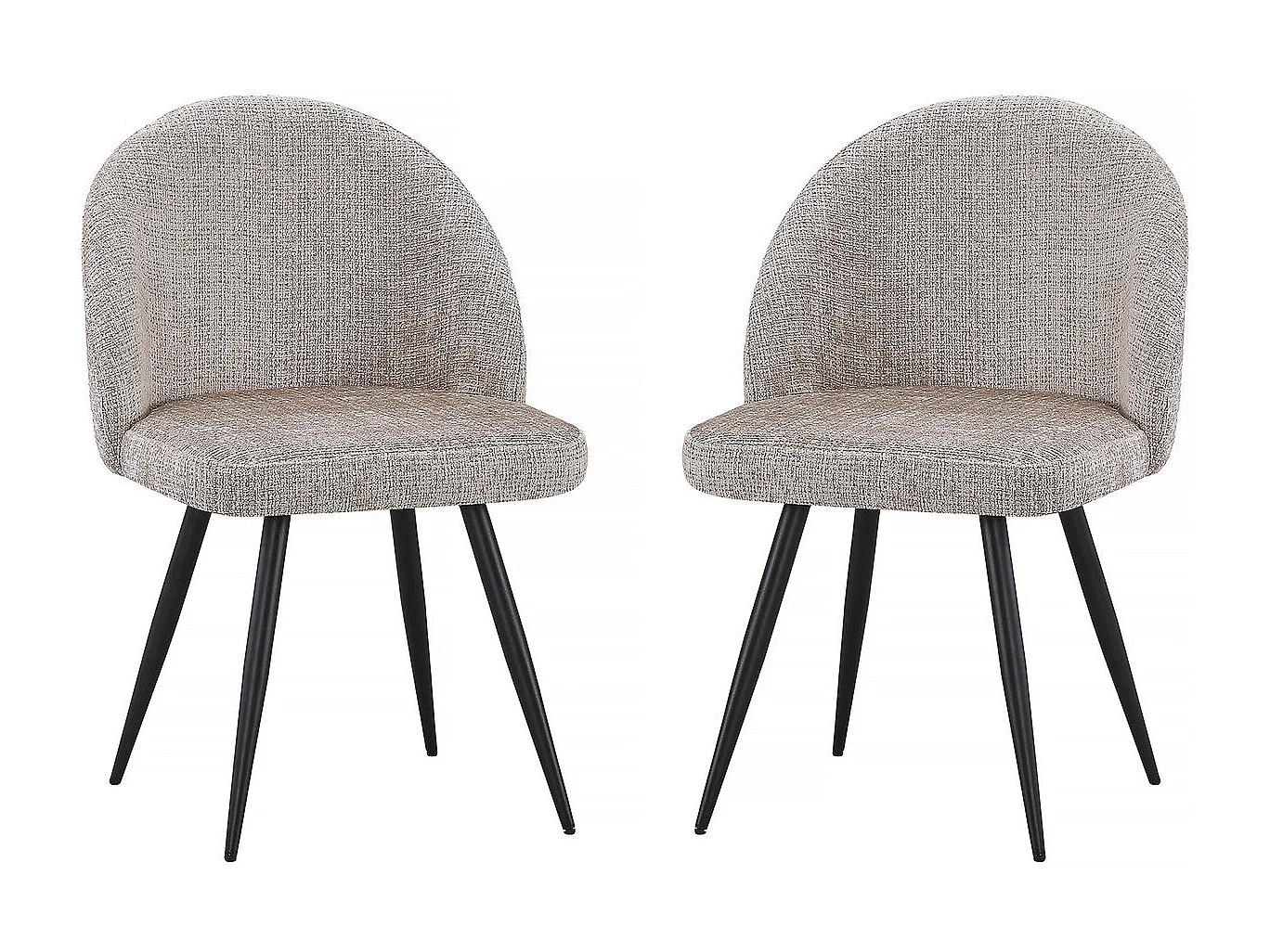 Lot de 2 chaises en tissu "Samuel" - 53 x 51 x 82 cm - Beige