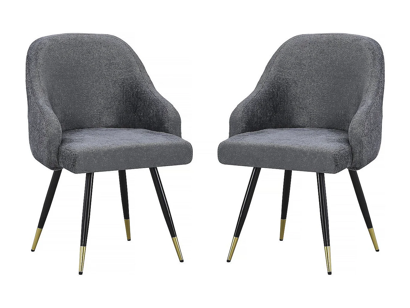 Set di 2 sedie in tessuto "Harmony" - 54 x 57 x 90 cm - Grigio