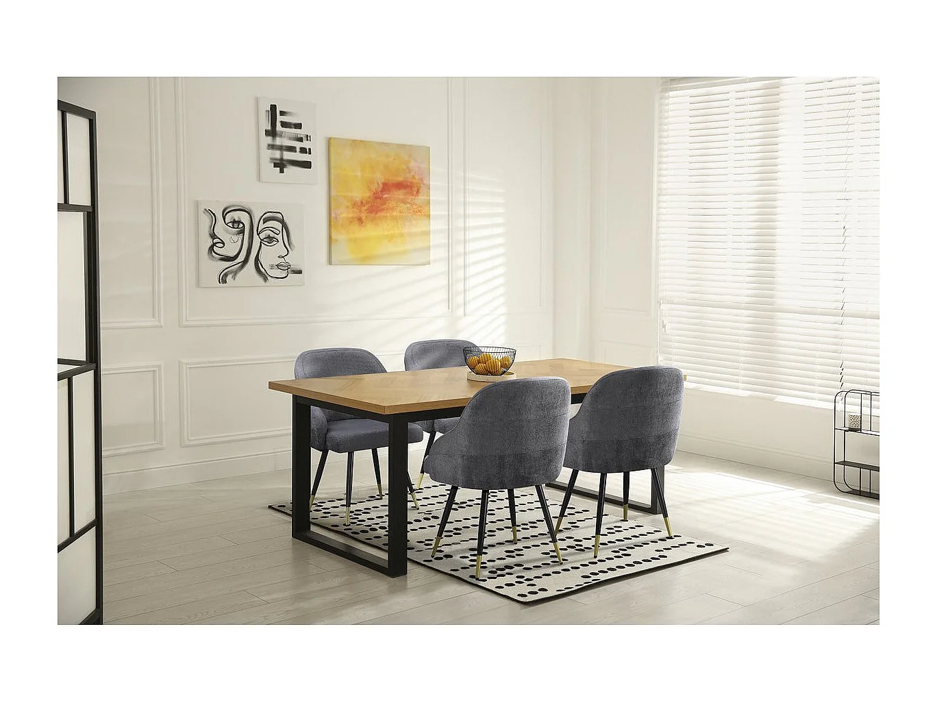 Set di 2 sedie in tessuto "Harmony" - 54 x 57 x 90 cm - Grigio