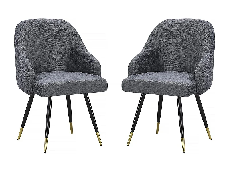 Set di 2 sedie in tessuto "Harmony" - 54 x 57 x 90 cm - Grigio