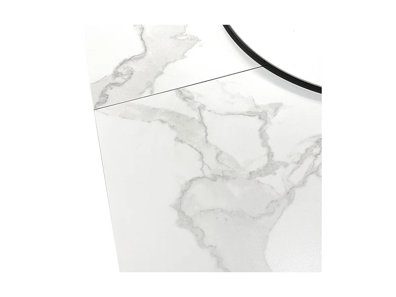 Table extensible 140 à 174 cm blanc plateau de service tournant - TWIST